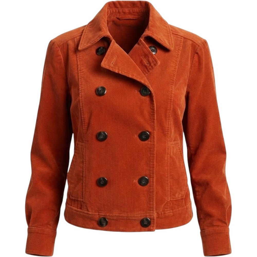 Rafaella Vintage Y2K Corduroy Jacket Streetwear Women's Size 8 Burnt Orange